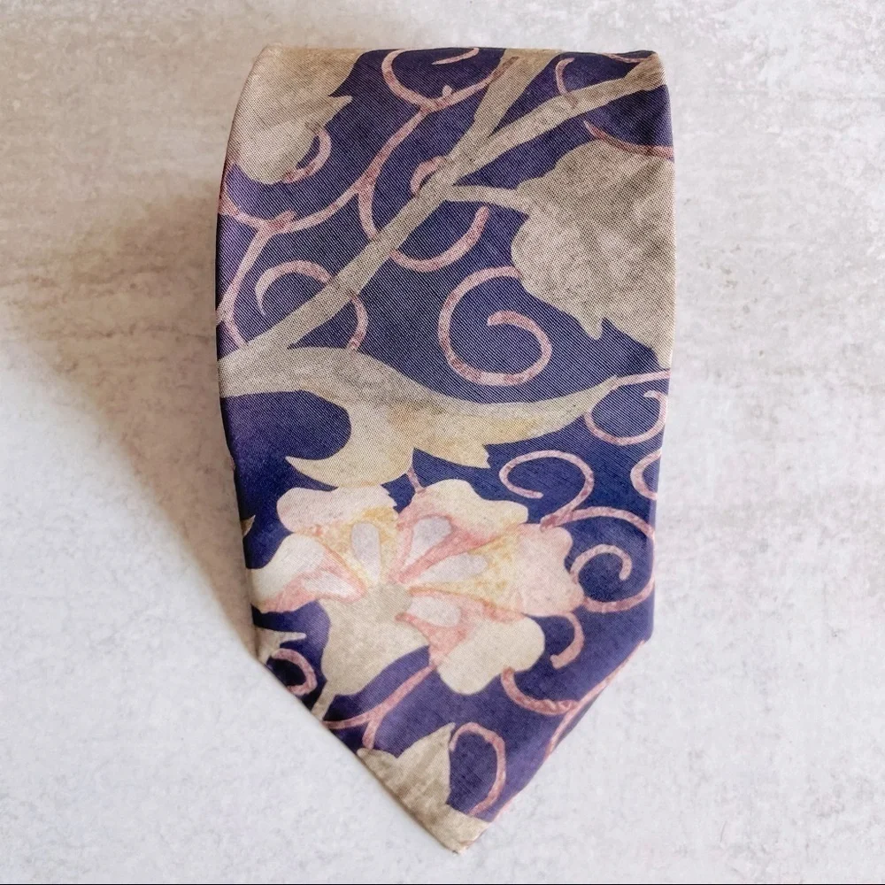 Vintage Jordache Floral New Tie- Multicolored